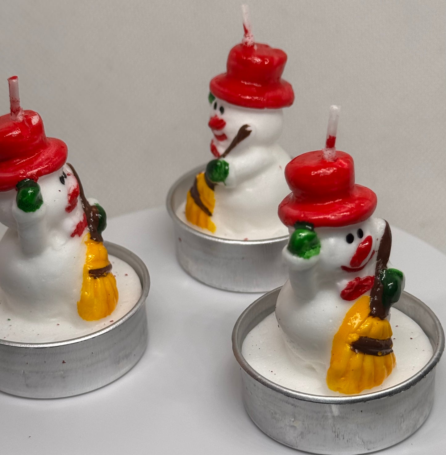 Hand Painted Wax Candles Snowman