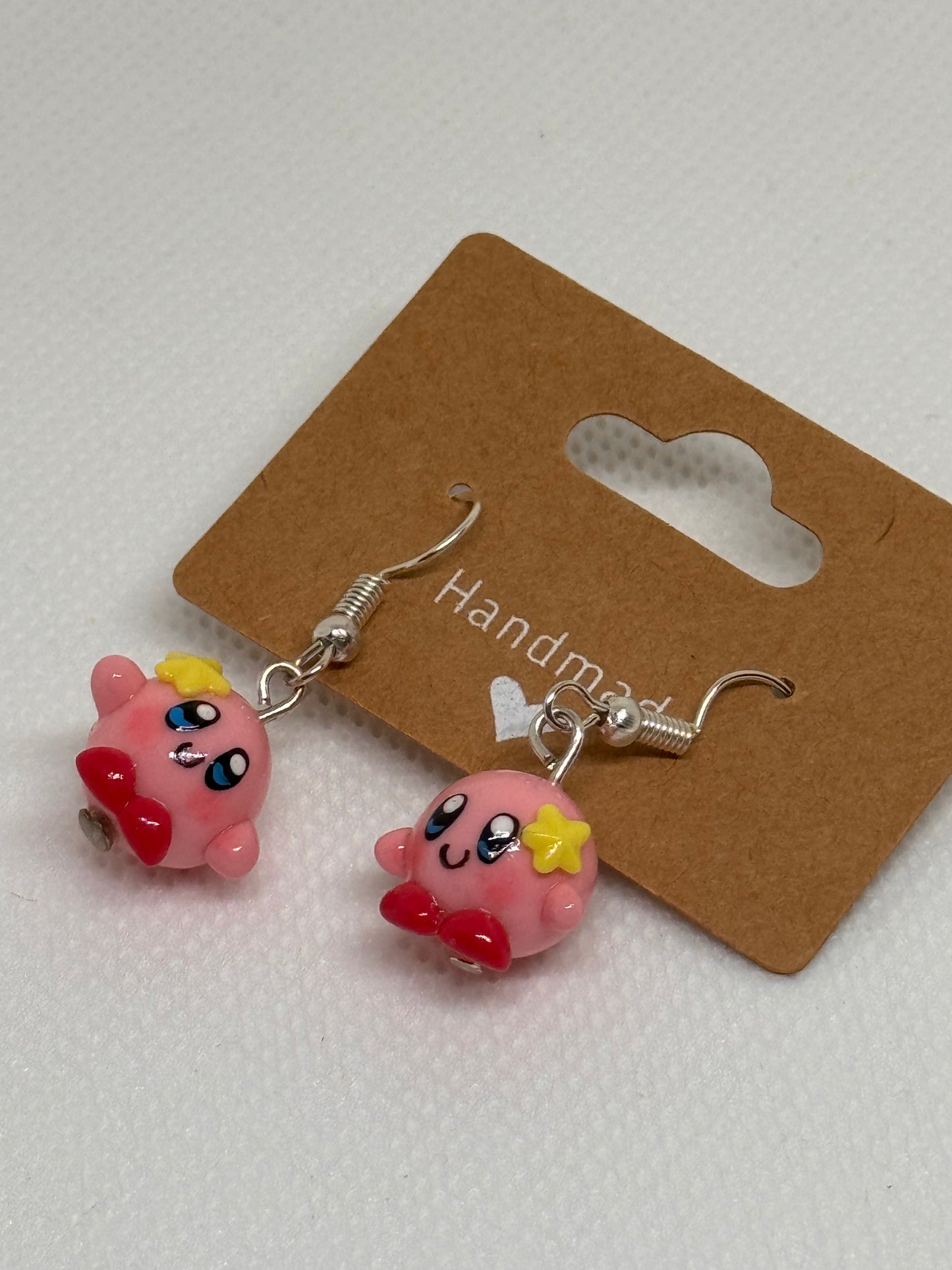 Pendientes caseros Kirb