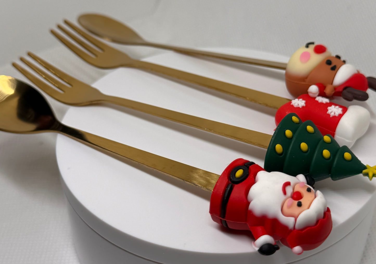 Christmas Coffee Spoons And Forks Set