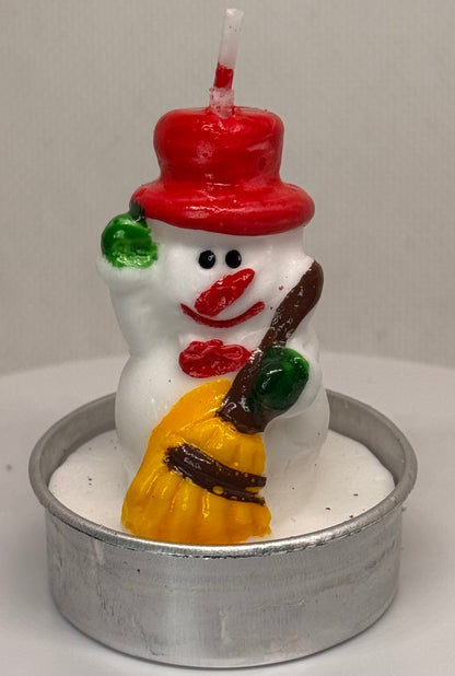 Hand Painted Wax Candles Snowman