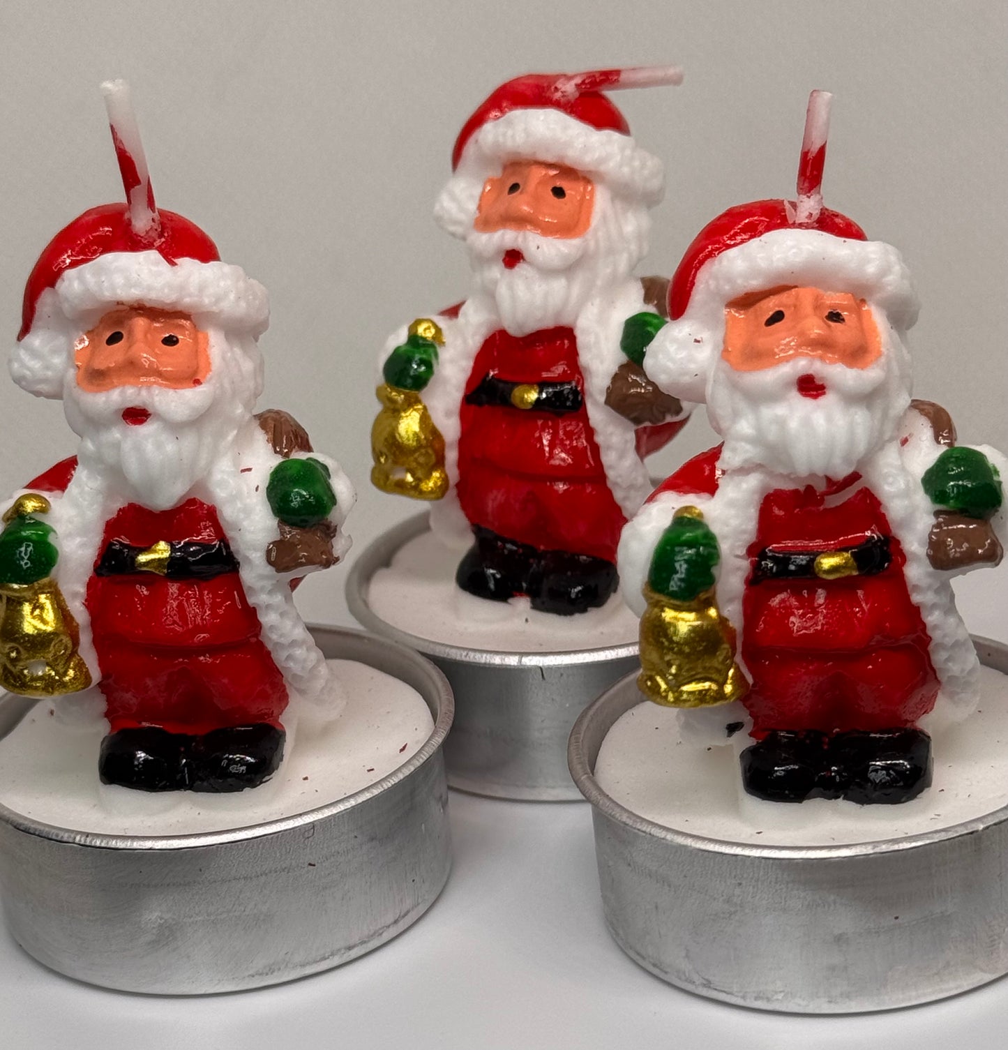 Hand Painted Wax Candles Santa Claus