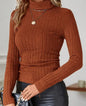 Turtle Neck Long Sleeve Knitted Top