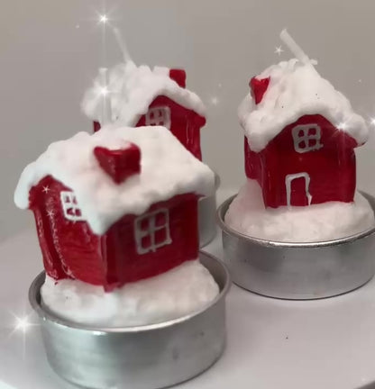 Hand Painted Wax Candles Santa’s Home